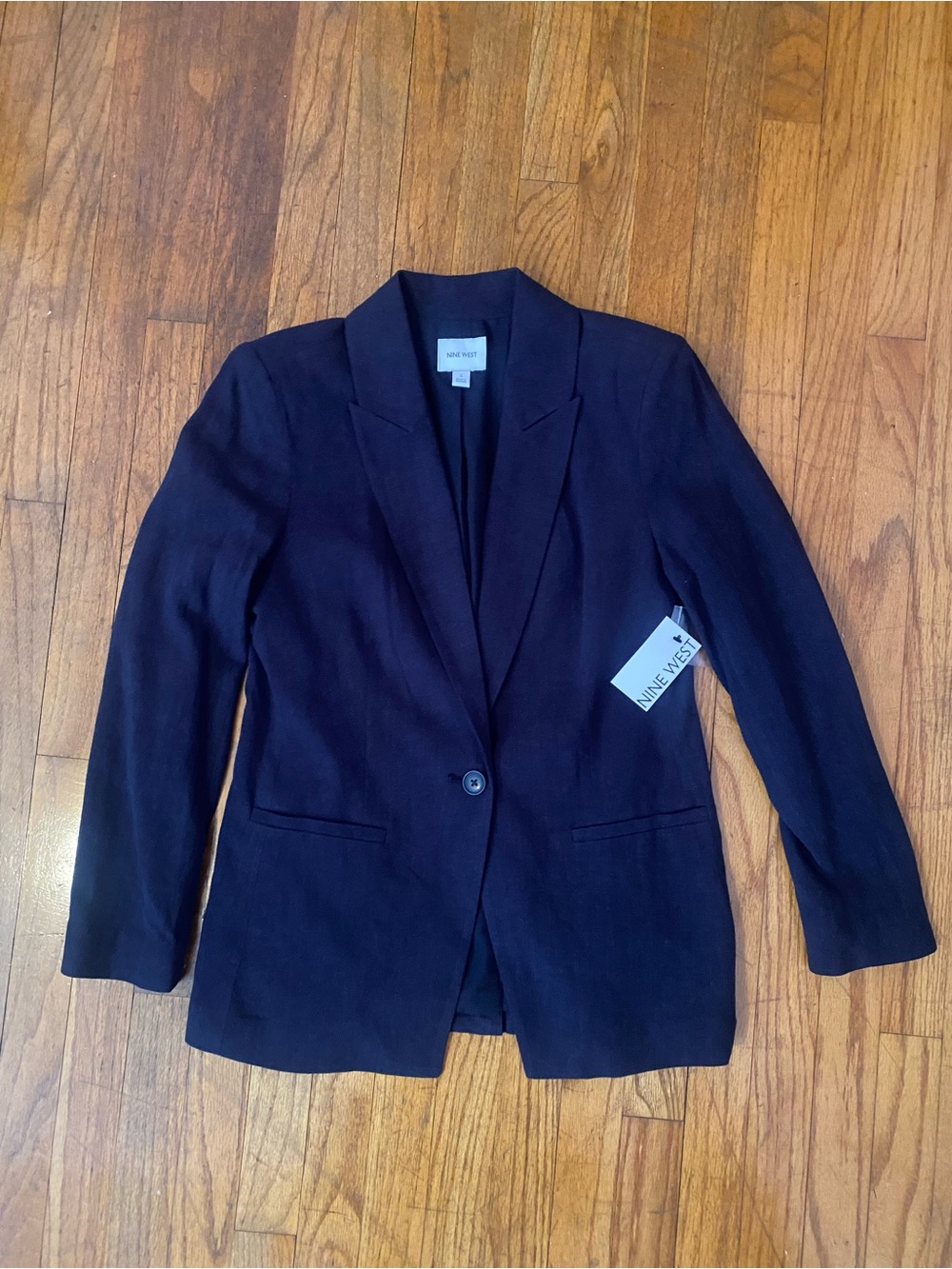 Nine West Navy Single-Button Blazer Jacket